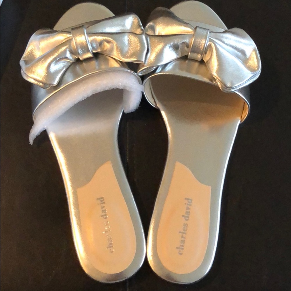 Charles David Silver SlipperSandals SZ 9 BRAND NEW